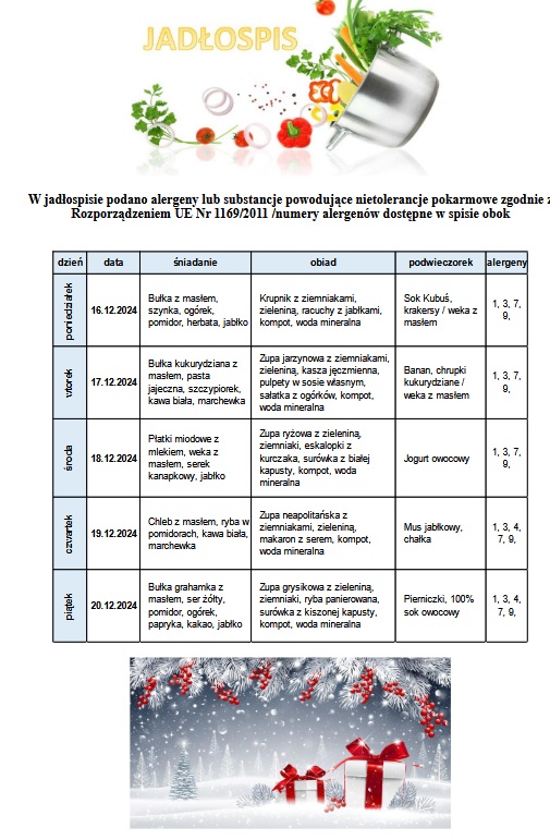 Jadłospis 16 20.12.2024